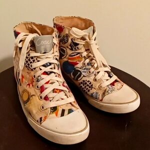 Coach Multicolor Canvas High-Top Sneakers